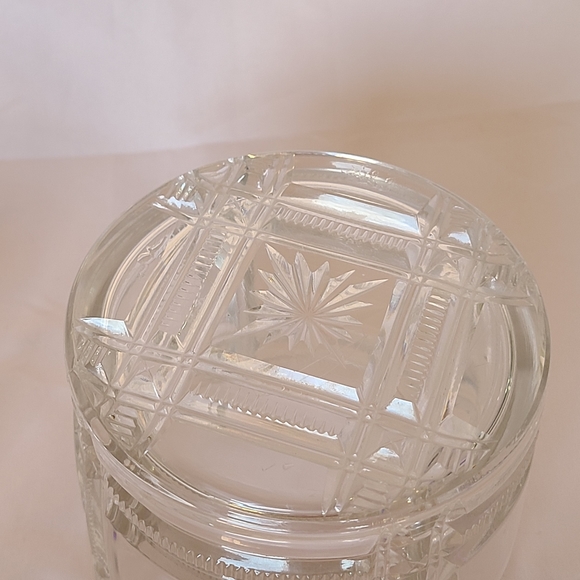 Antique Duncan & Sons Glass Cryptic Zipper Ribbon Stars Lidded Bisquit Jar 1880s - Picture 8 of 8